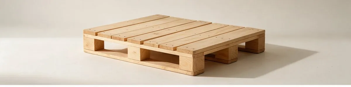 Palete Descartável Reforçado da RM Pallets, madeira nova, visto de frente
